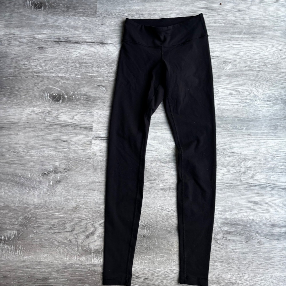 Lululemon Wunder Under Reversible Black Leggings Size 4 High Rise Yoga Athletic‎